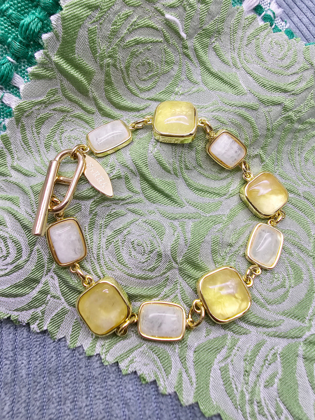 Prehnite And White Noonstone Charms Bracelet SB018