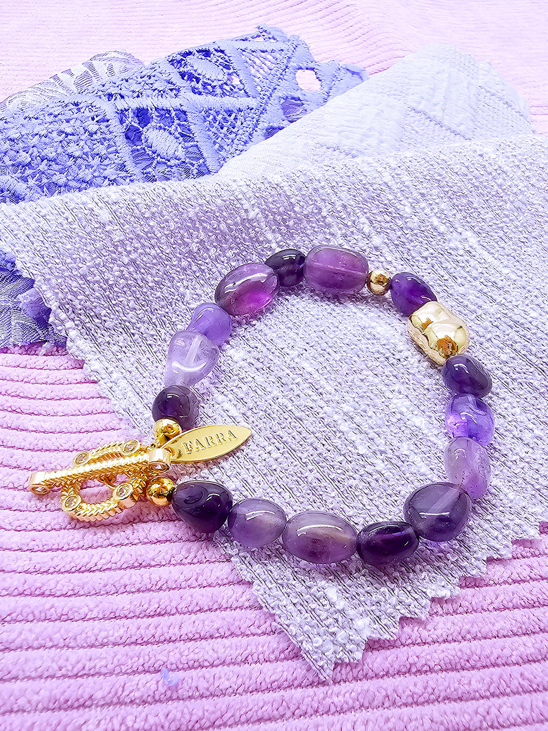 Irregular Amethyst Minimalist Bracelet SB005