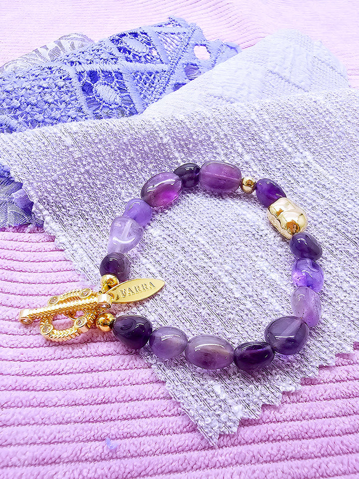 Irregular Amethyst Minimalist Bracelet SB005