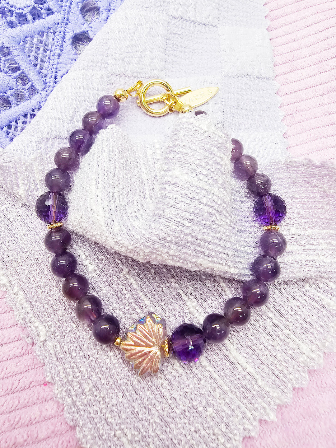 Amethyst With Purple Leaf Bracelet SB006