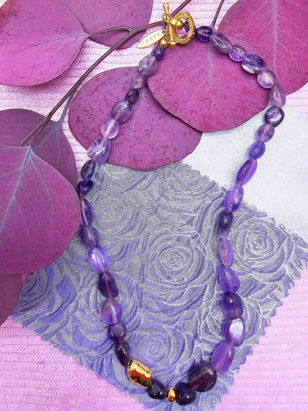 Irregular Amethyst Minimalist Necklace SN009
