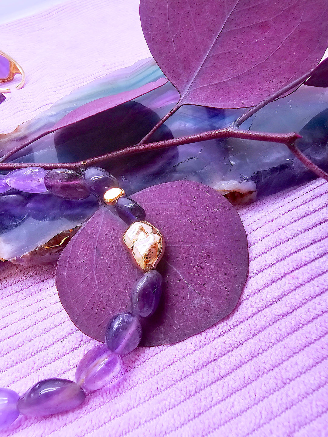 Irregular Amethyst Minimalist Bracelet SB005