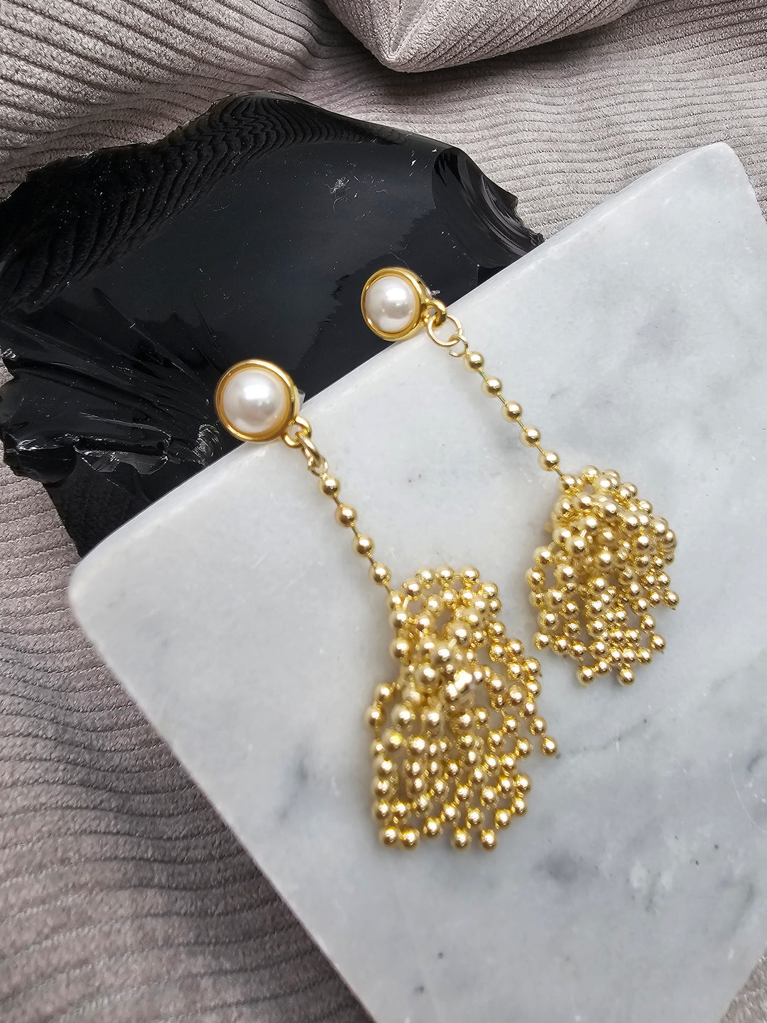 Romantic Style Gold Tone Tassel Earring SE028