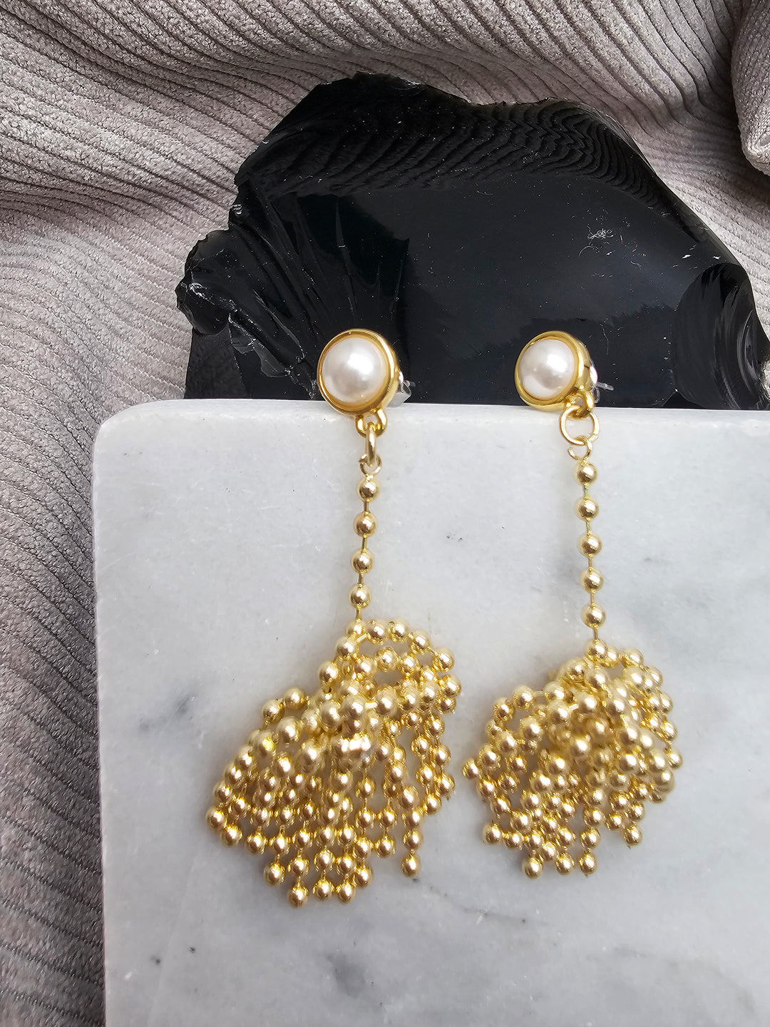 Romantic Style Gold Tone Tassel Earring SE028
