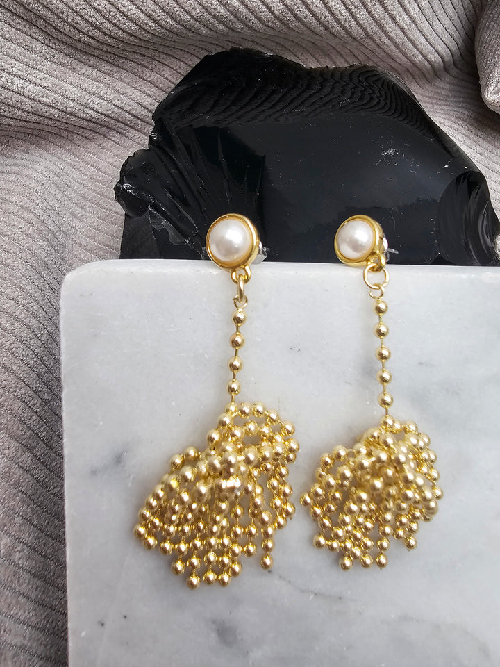 Romantic Style Gold Tone Tassel Earring SE028