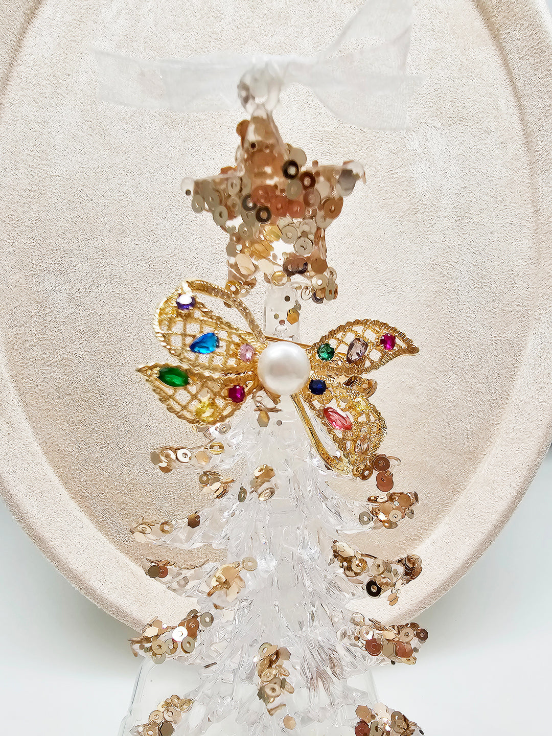 BowKnot With Colorful Zircon Stone And Freshwater Pearl Brooch SP006