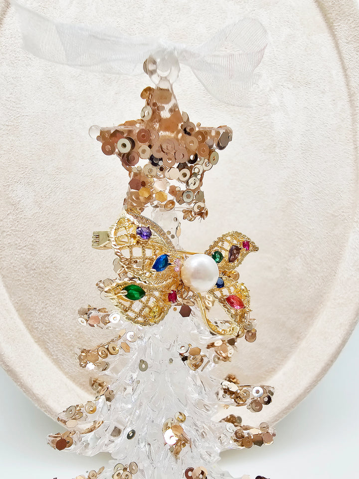 BowKnot With Colorful Zircon Stone And Freshwater Pearl Brooch SP006