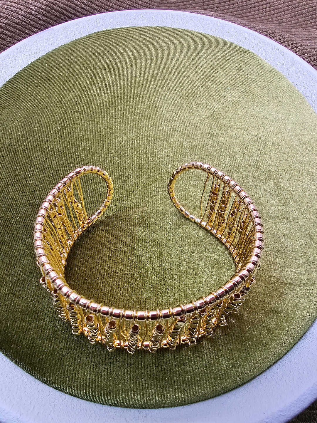 Gold Artistic Statement Cuff Bangle SB013