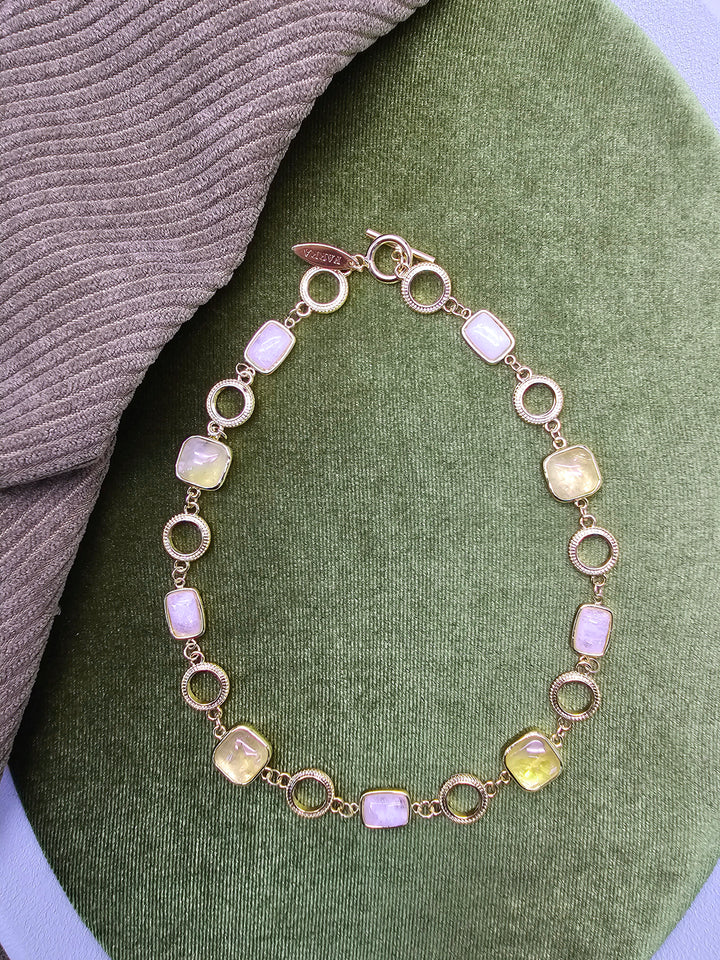 Prehnite And Moonstone Charms Choker Necklace SN031