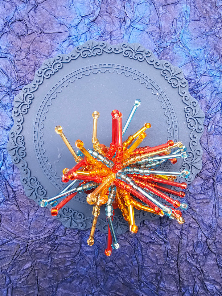 Firework Shaped Handcrafted Rainbow Color Brooch SP005
