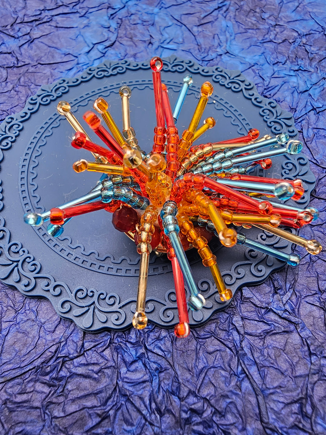Firework Shaped Handcrafted Rainbow Color Brooch SP005