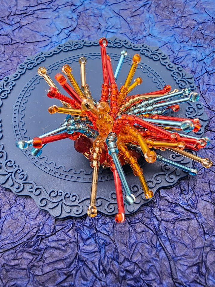 Firework Shaped Handcrafted Rainbow Color Brooch SP005