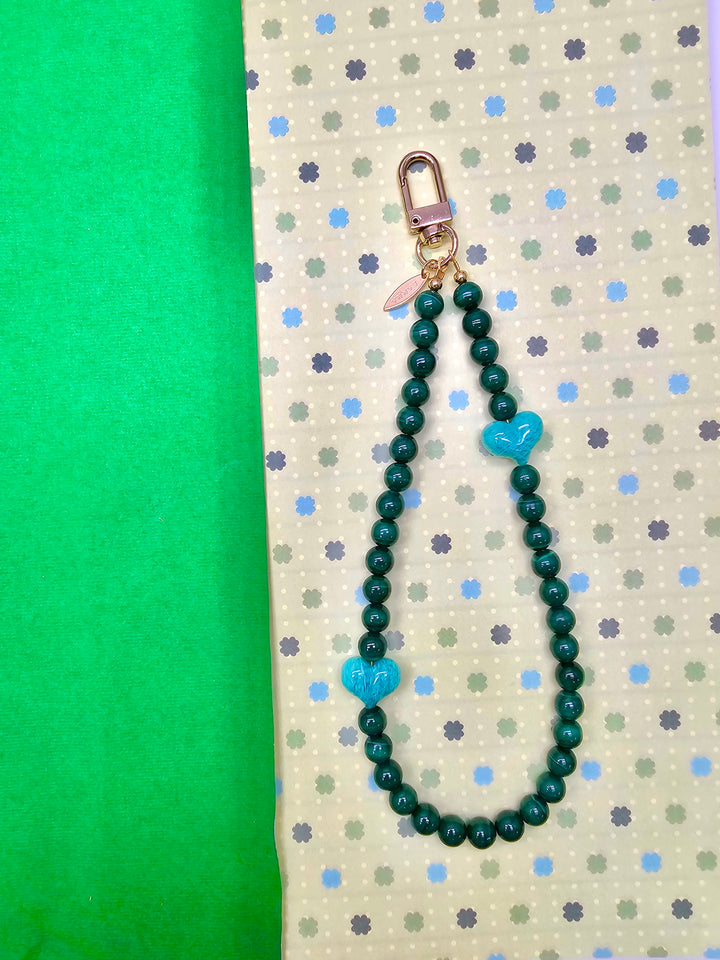 Malachite With Amazonite Heart Phone Strap PC120