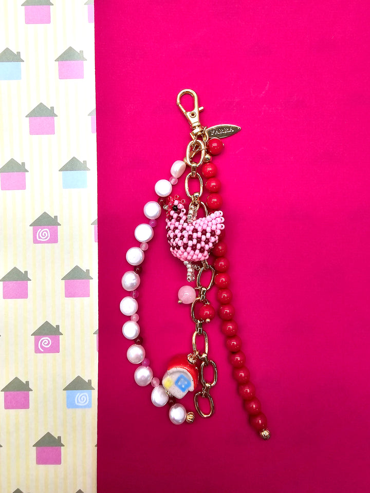Farm Story Chicken House Coral Pearl Phone Strap / Bag Charm PC105