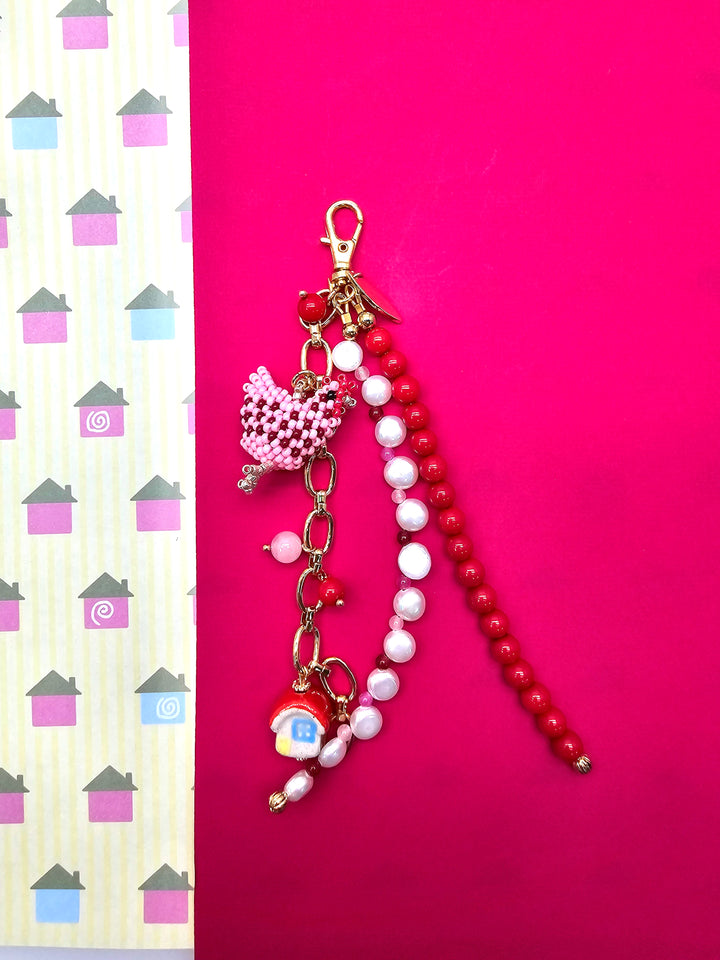 Farm Story Chicken House Coral Pearl Phone Strap / Bag Charm PC105