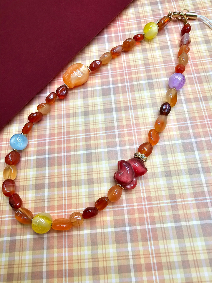 UV Color-Changing Cat & Fish Agate Phone Strap PC121