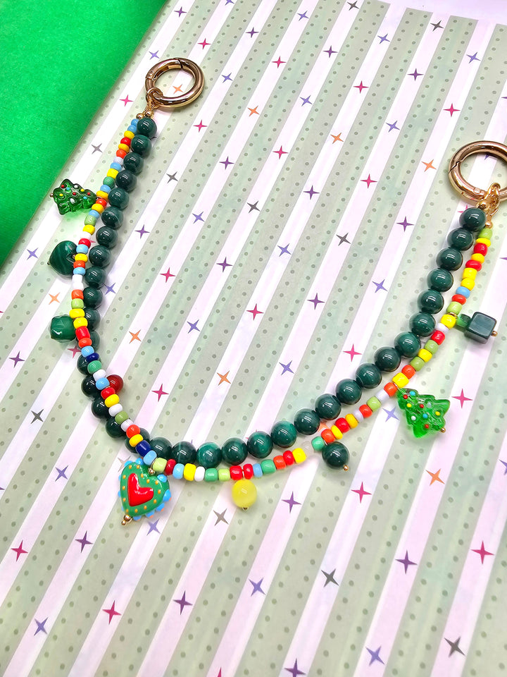 Christmas Tree Malachite Bag Charm PC114