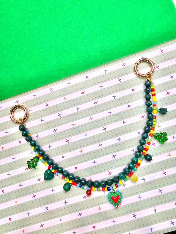 Christmas Tree Malachite Bag Charm PC114
