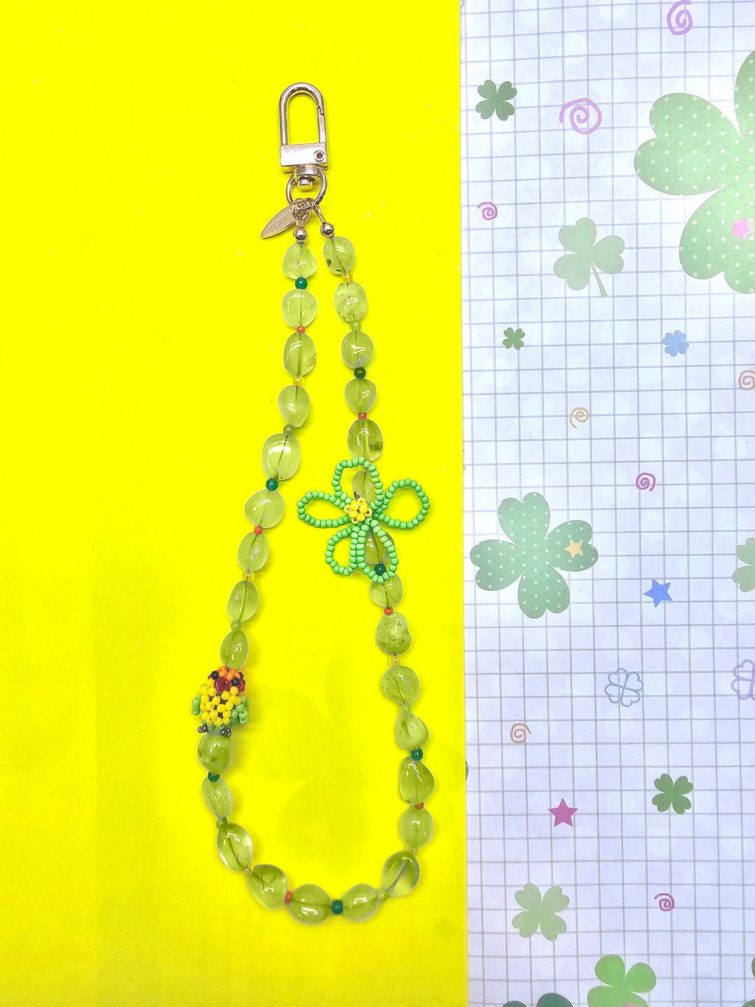 Handcrafted Bird Natural Prehnite Phone Strap PC123