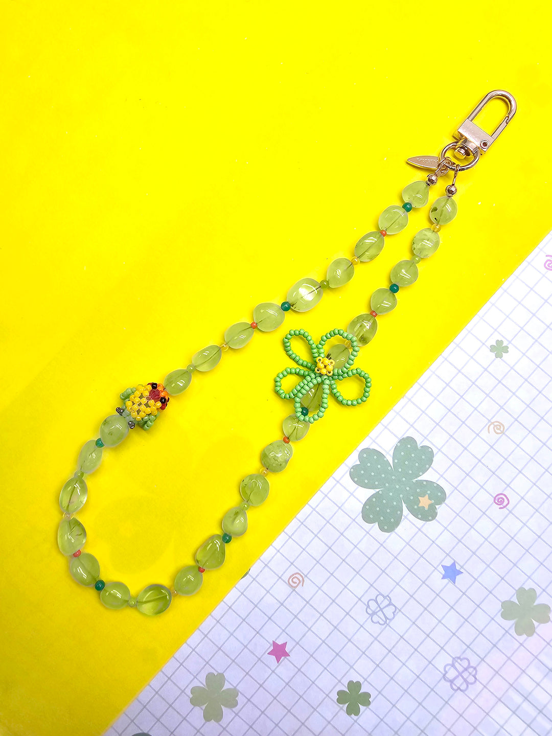 Handcrafted Bird Natural Prehnite Phone Strap PC123