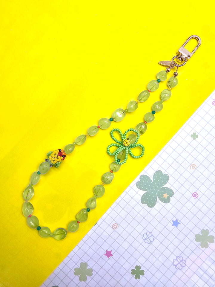 Handcrafted Bird Natural Prehnite Phone Strap PC123