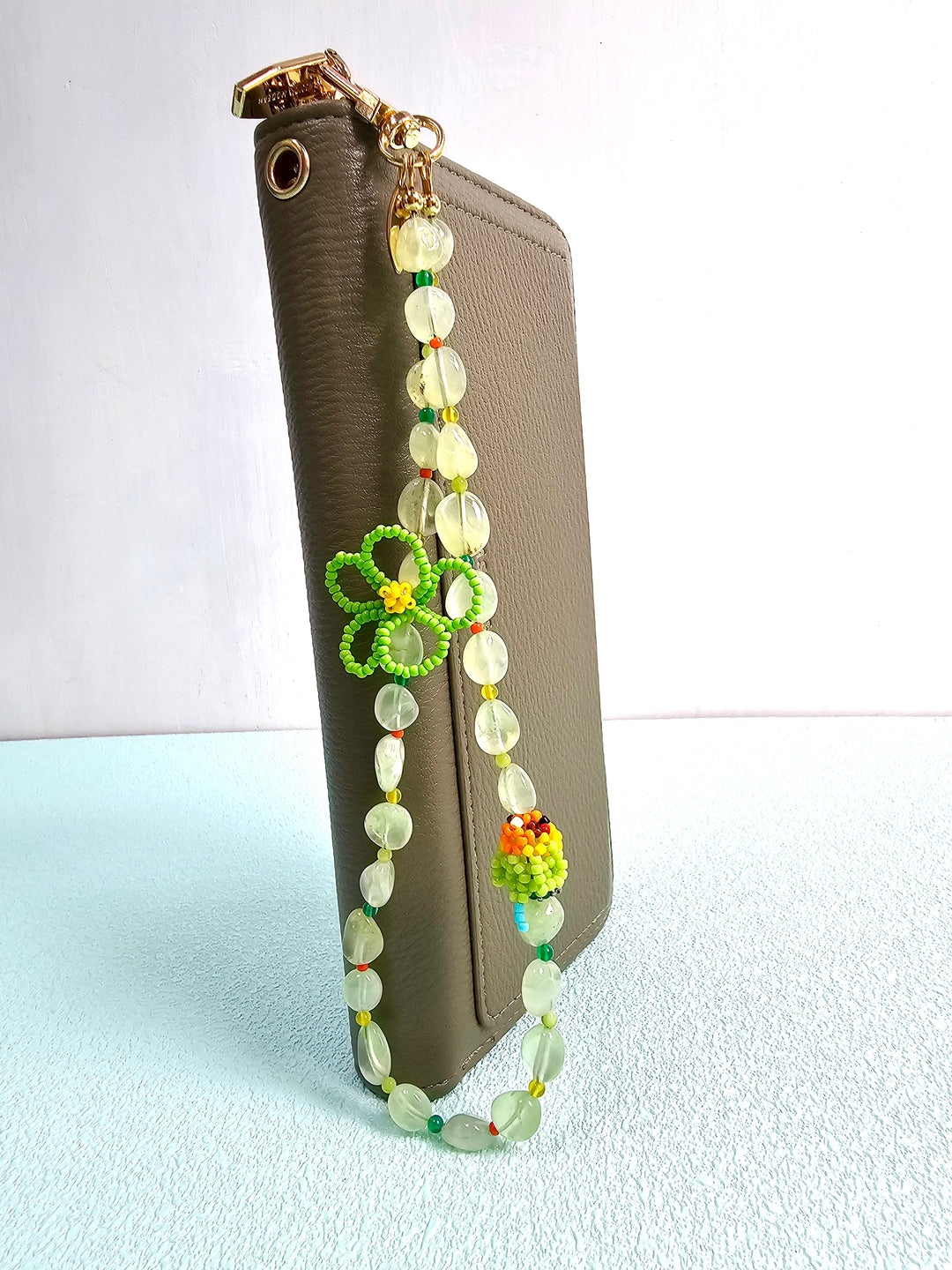 Handcrafted Bird Natural Prehnite Phone Strap PC123