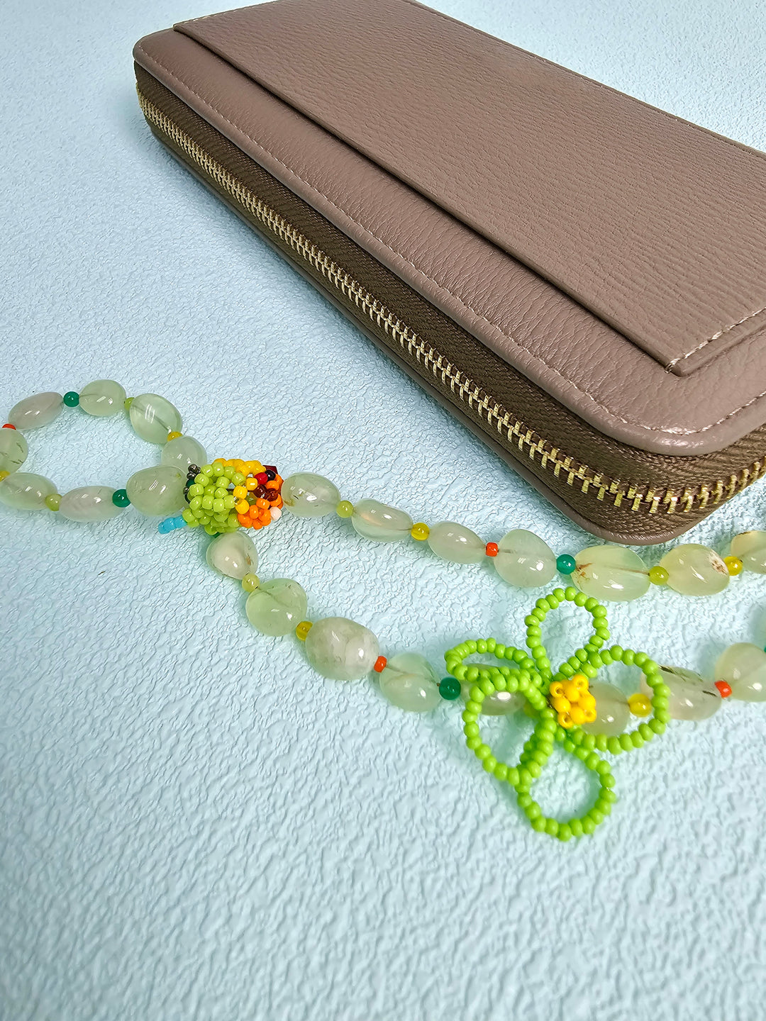 Handcrafted Bird Natural Prehnite Phone Strap PC123