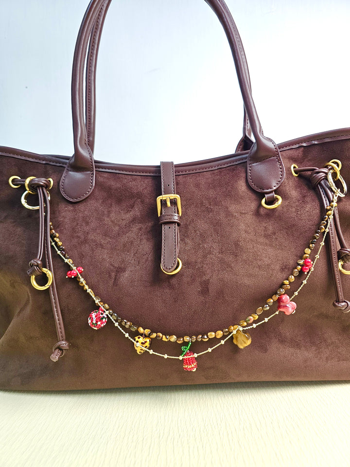 Christmas Theme Tiger-Eye Stone Bag Charm PC115