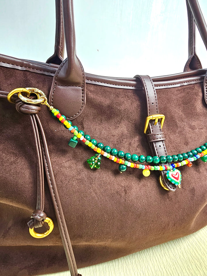Christmas Tree Malachite Bag Charm PC114