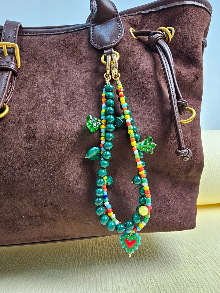 Christmas Tree Malachite Bag Charm PC114