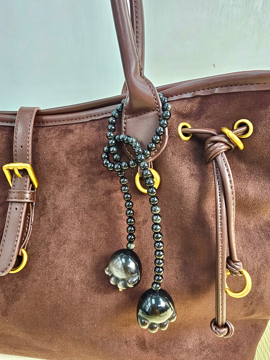 Black Obsidian Pat Paw Open-Ended Versatile bag Charm PC118