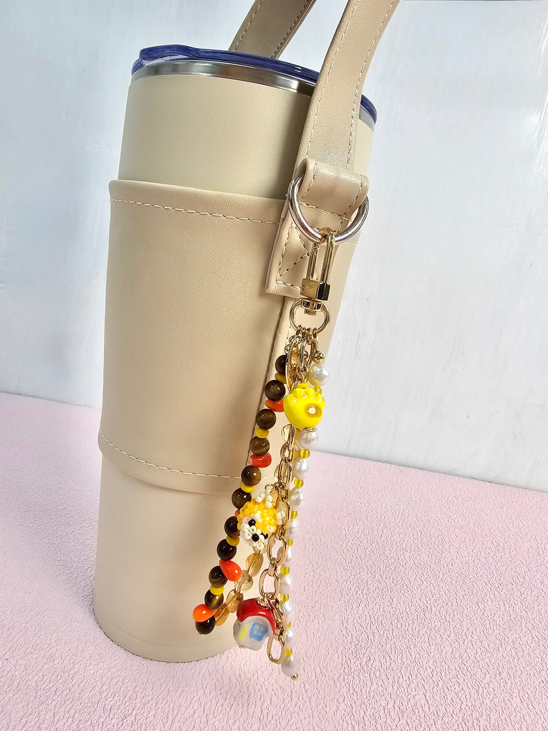 Doghouse Charm Gemstone And Pearls Tassel Phone Strap / Bag Charm PC106