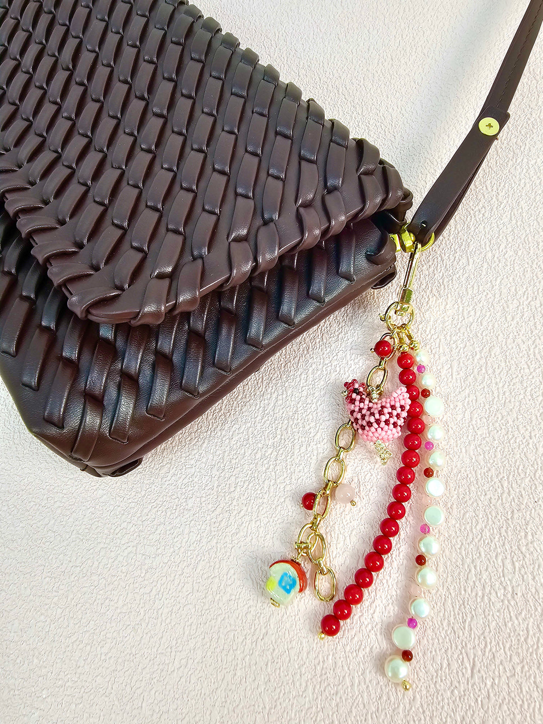 Farm Story Chicken House Coral Pearl Phone Strap / Bag Charm PC105