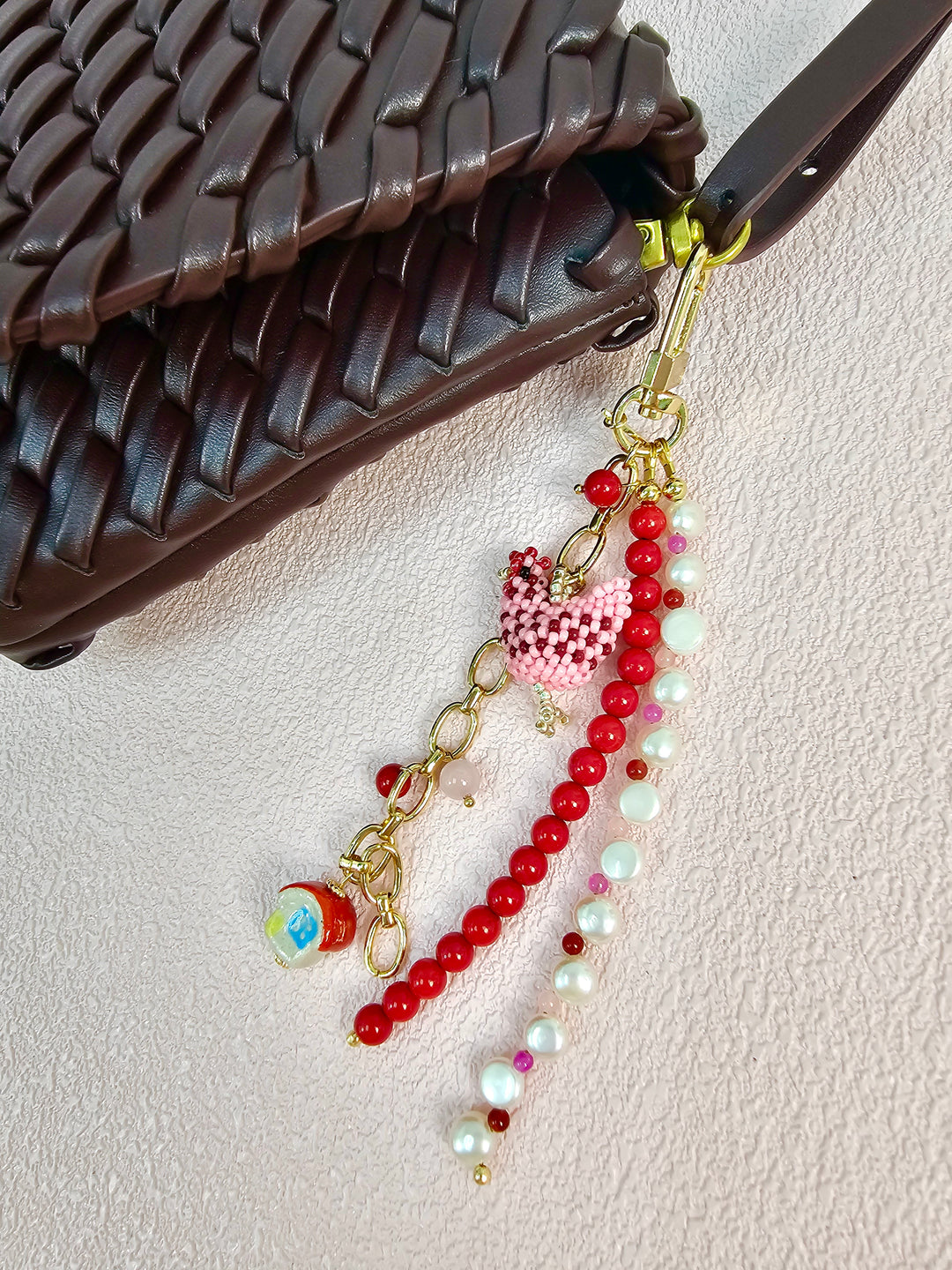 Farm Story Chicken House Coral Pearl Phone Strap / Bag Charm PC105