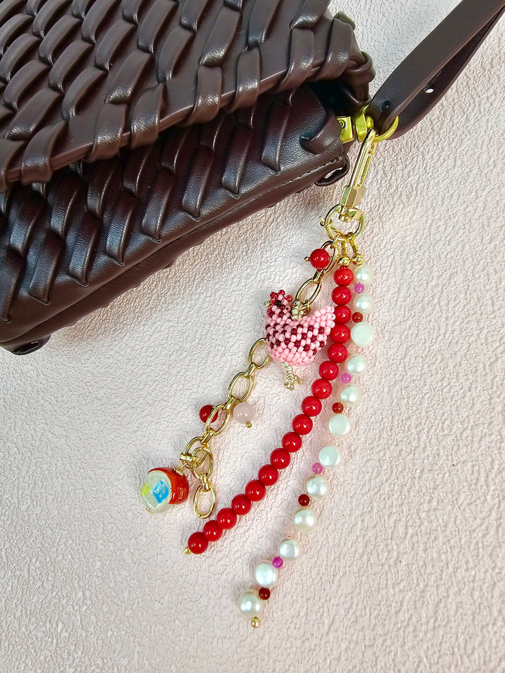 Farm Story Chicken House Coral Pearl Phone Strap / Bag Charm PC105