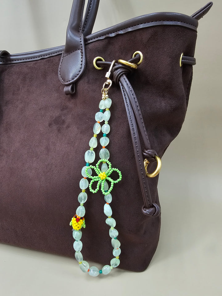 Handcrafted Bird Natural Prehnite Phone Strap PC123