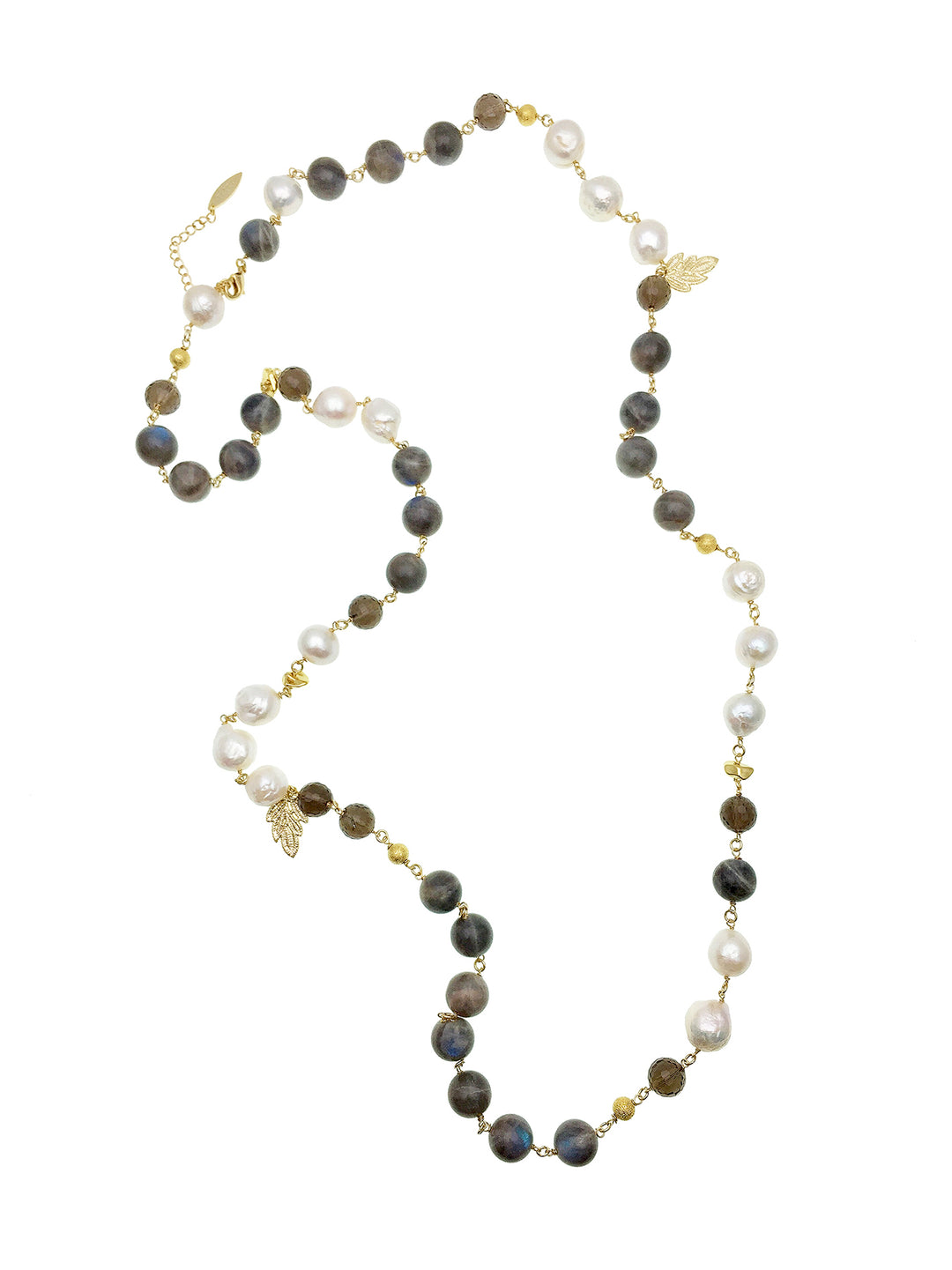 Freshwater Pearls With Labradorite Multi-way Necklace AN026 - FARRA
