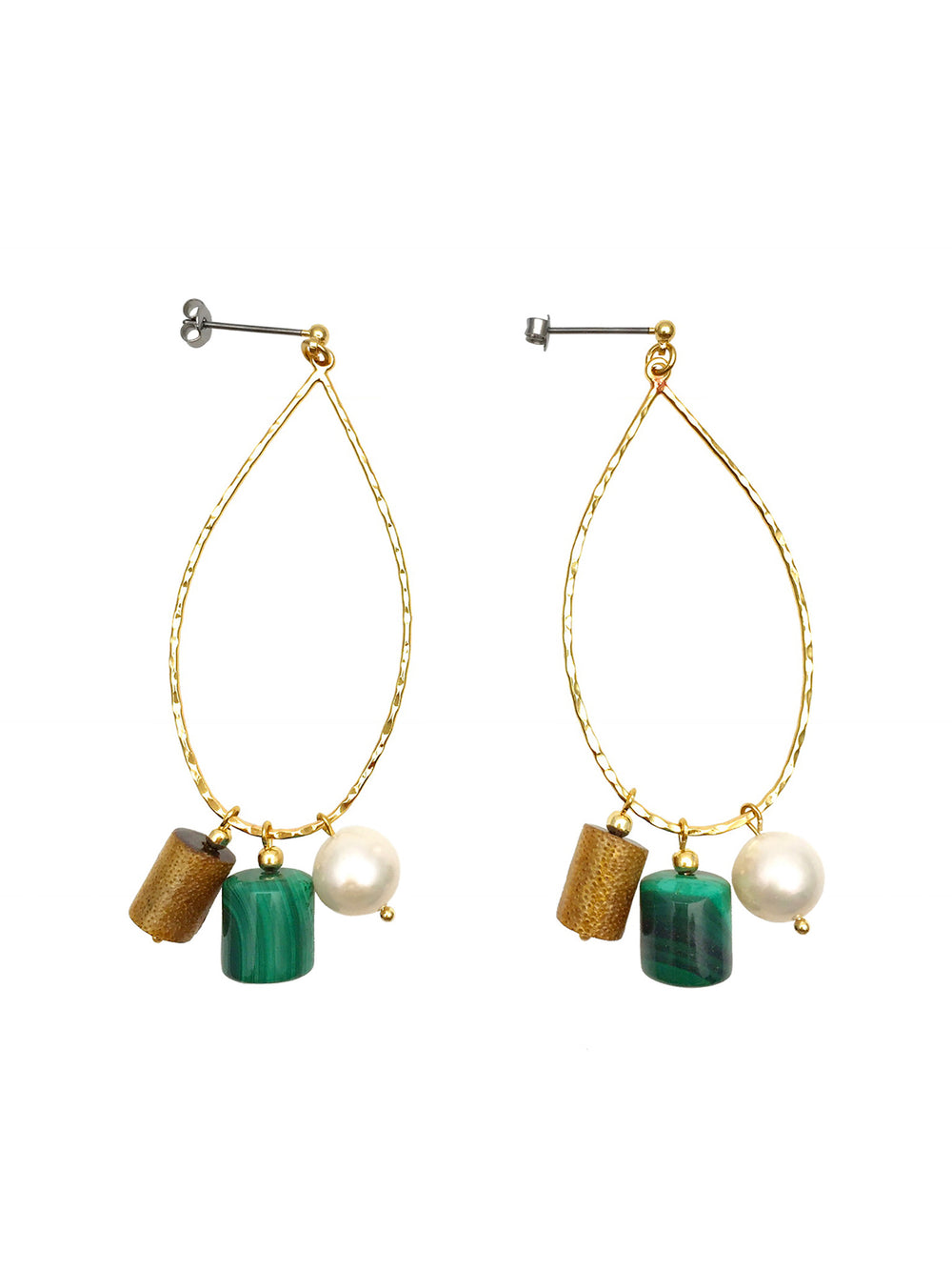 Teardrop Hook Colorful Gemstone Earrings AE028 - FARRA