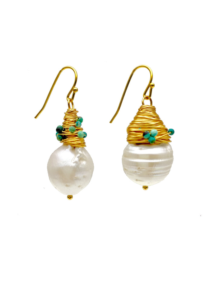 Freshwater Pearls Handcrafted Drop Earrings AE022