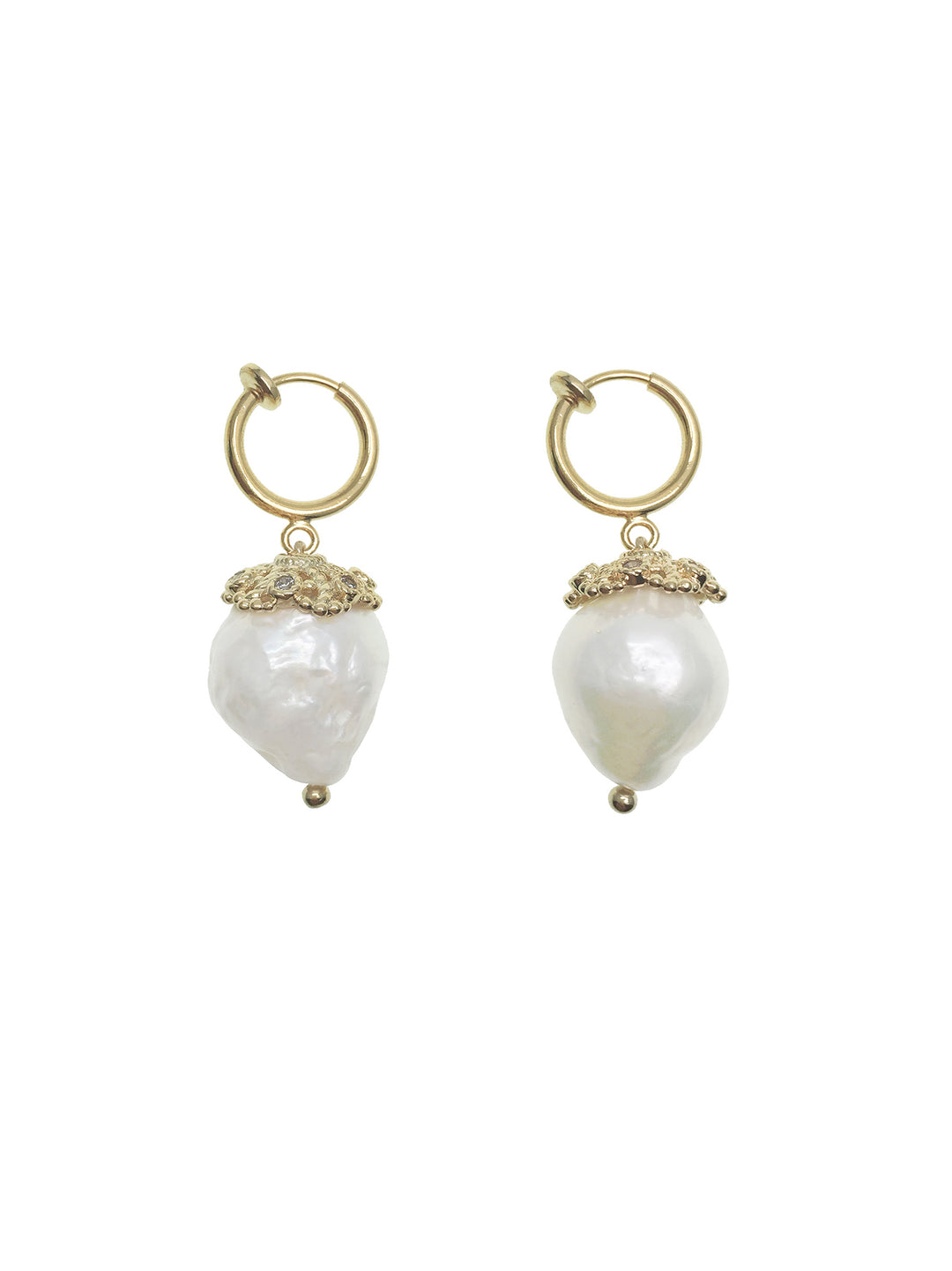 Irregular Freshwater Pearls Clip-on Earrings ME084 - FARRA