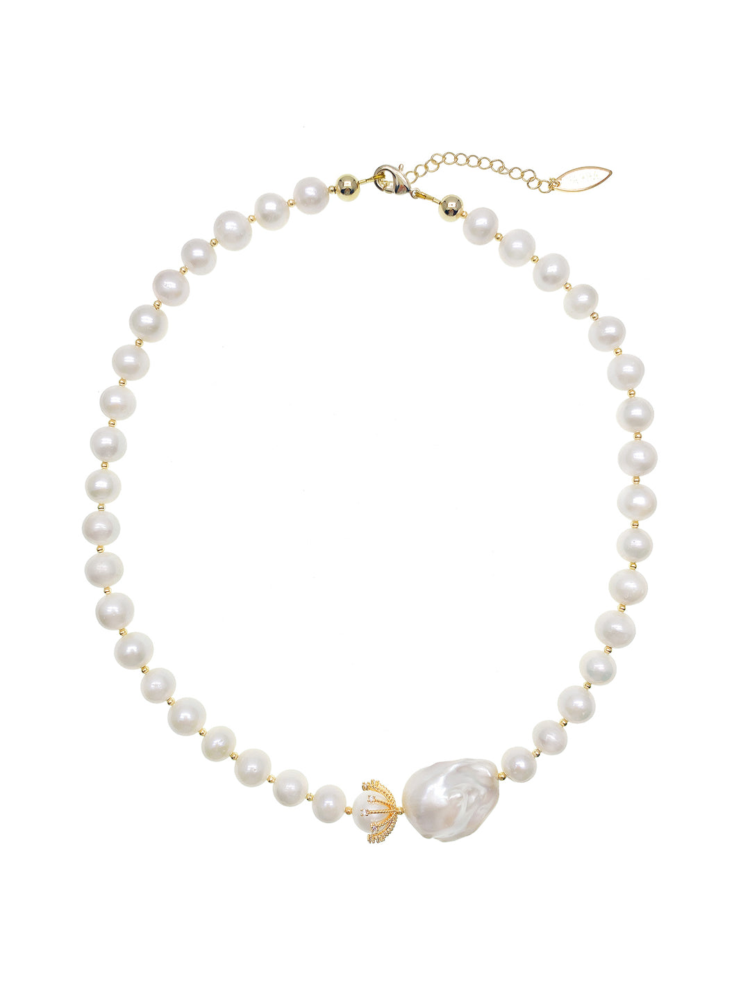 Freshwater Pearls with Baroque Pearl Necklace HN039 - FARRA