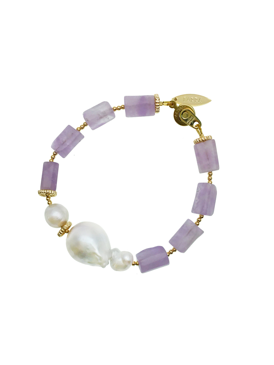 Amethyst With Baroque Pearls Bracelet CB005 - FARRA