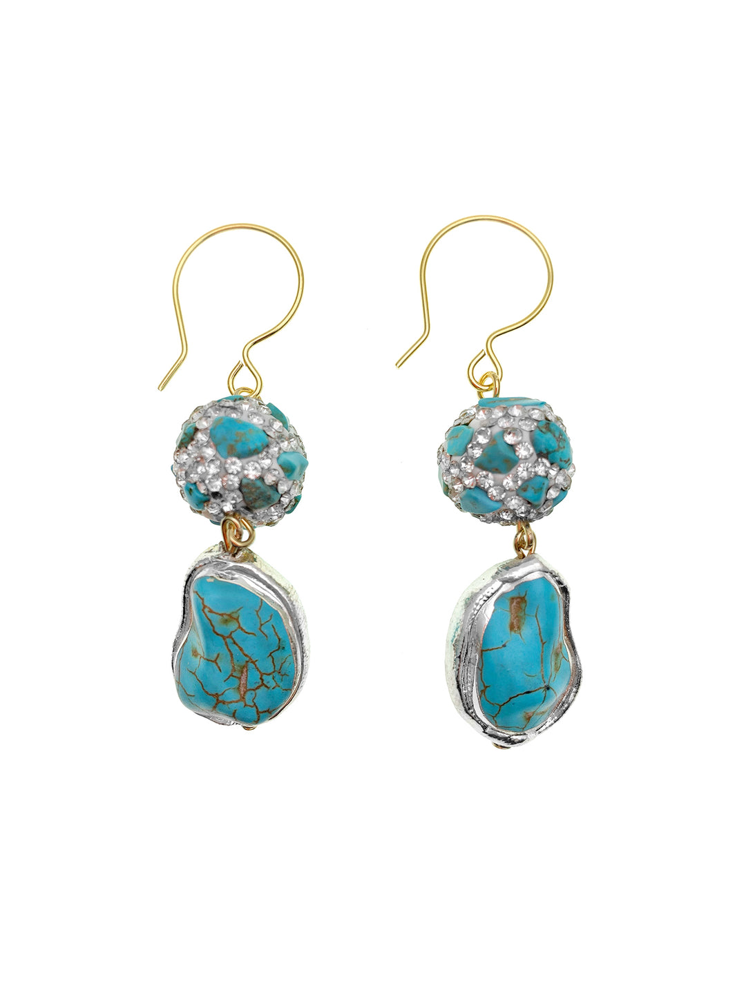 Turquoise Dangles Earrings EE010 - FARRA