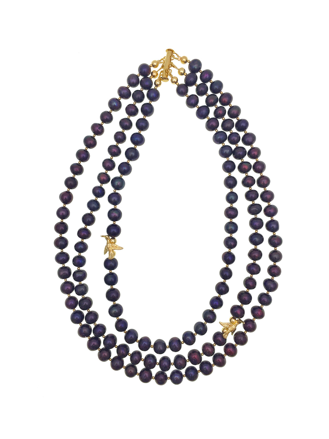 Black Freshwater Pearls Multi-layer Necklace AN054 - FARRA