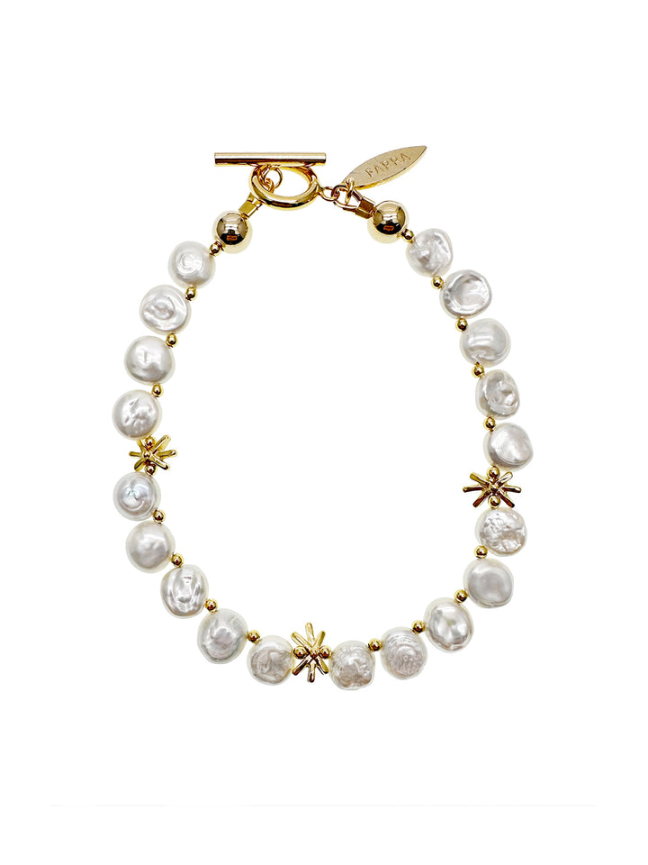 Flower Petals Freshwater Pearls Bracelet KB001 - FARRA