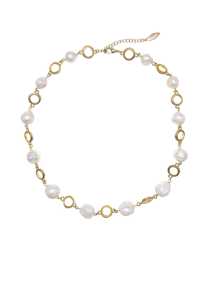 Irregular Freshwater Pearls Chain Necklace HN024 - FARRA