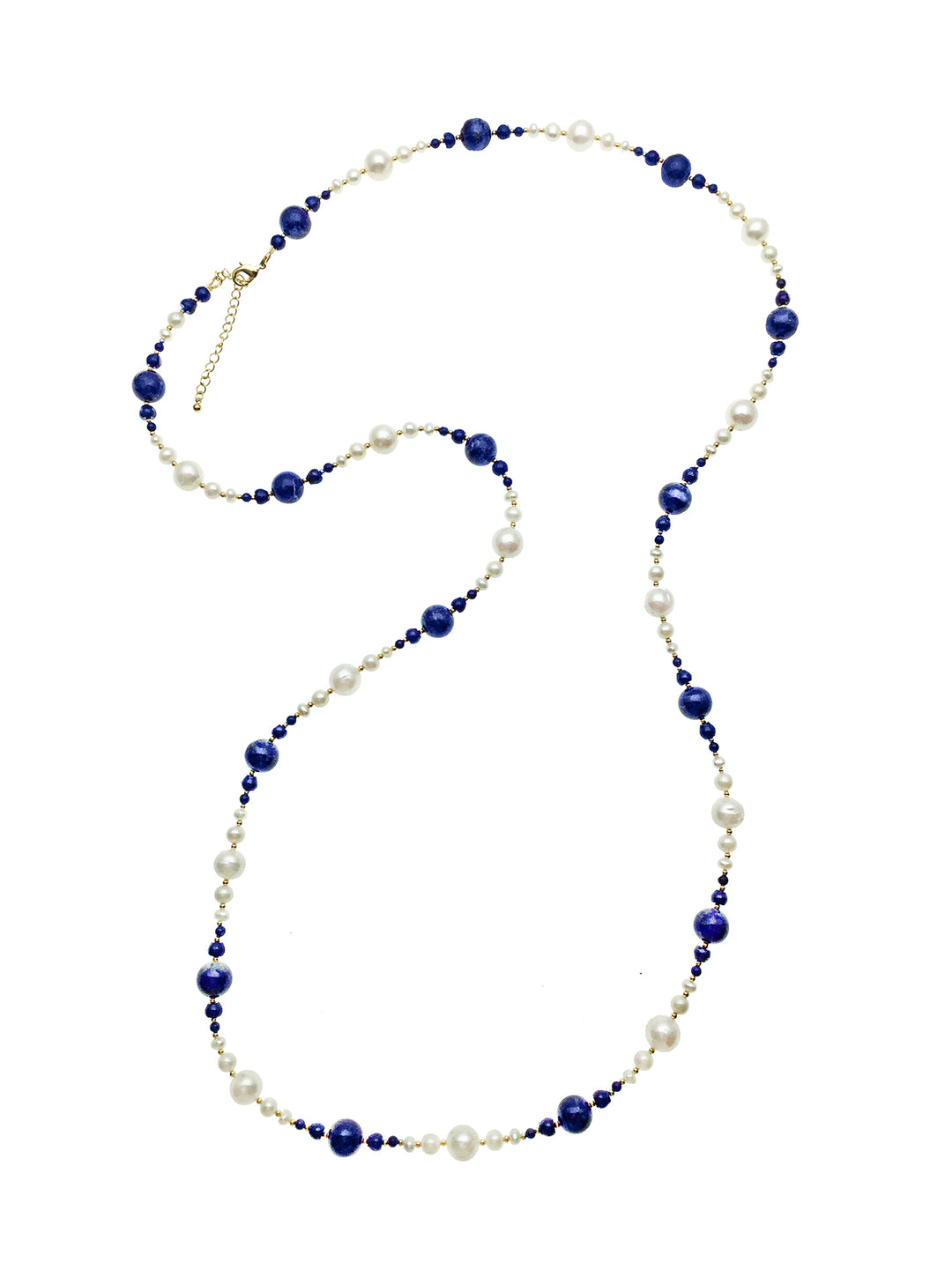 Freshwater with Lapis Multi-Way Necklace DN209 - FARRA