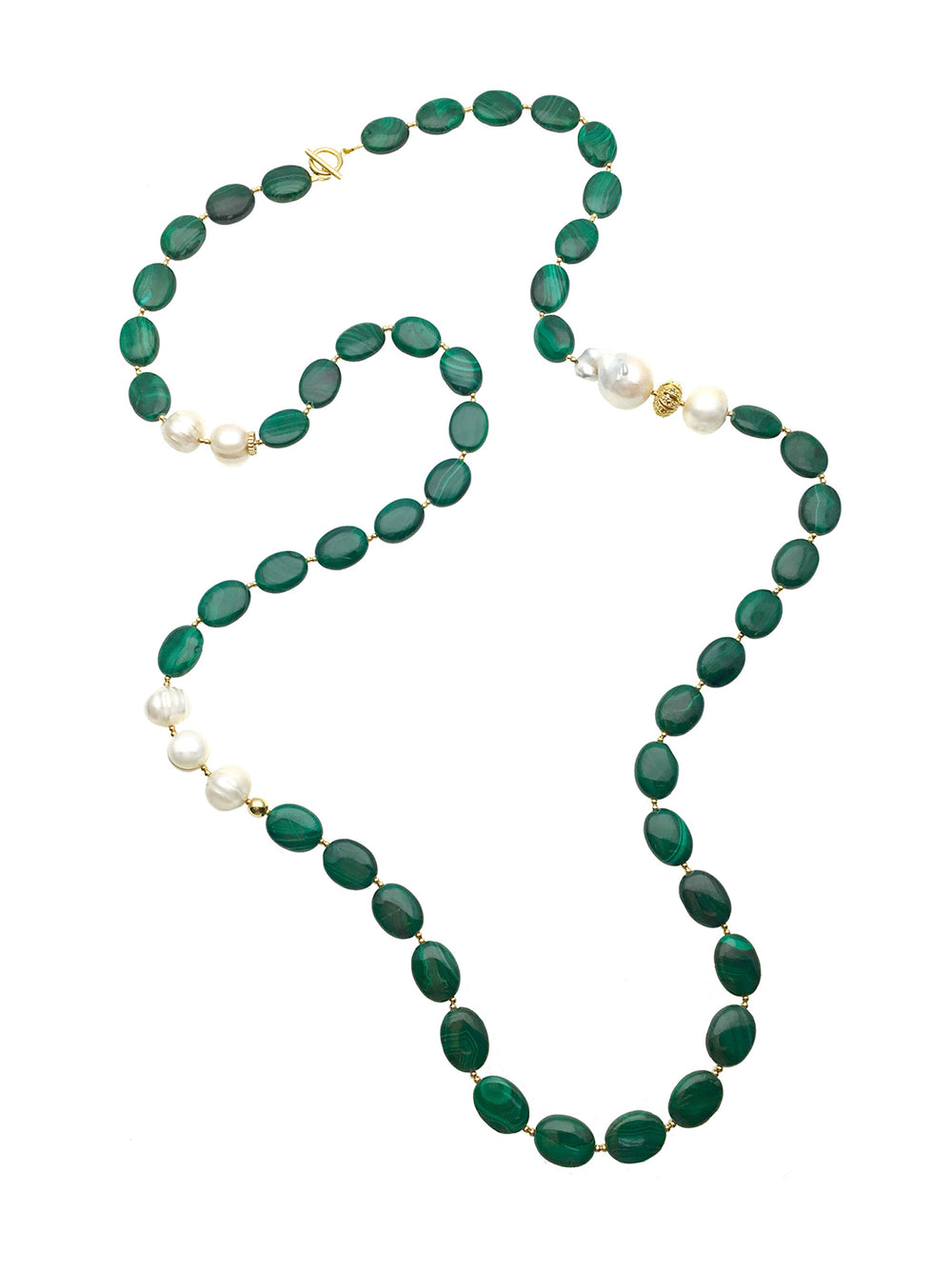 Malachite With Edison & Baroque Pearls Multi-Way Necklace CN038 - FARRA