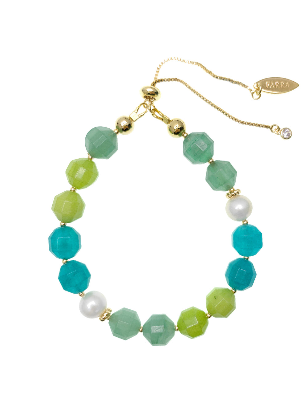 Green And Blue Jade Adjustable Bracelet HB001 - FARRA