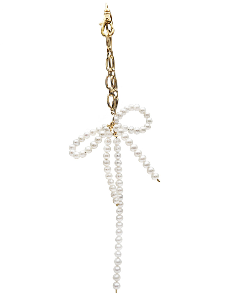 Bowknot Freshwater Pearls Bag Charm BC016